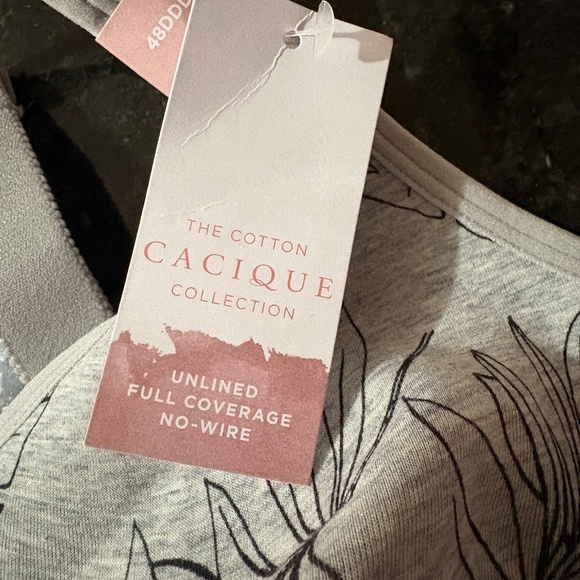 NWT Cacique Cotton Unlined or Lightly Lined No-Wire Bra - SZ 48DDD - Picture 6 of 13